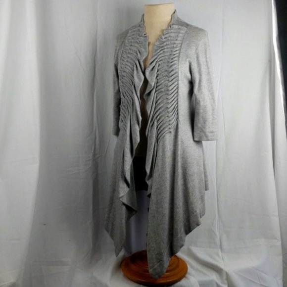 Line The Label Avalon Cardigan Cashmere Blend Silver Size S - Picture 1 of 6